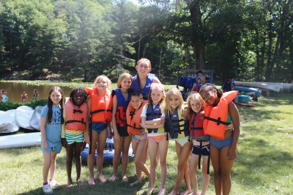 Campers in life jackets